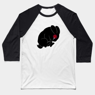 Sad Little Bunny (Black) Baseball T-Shirt